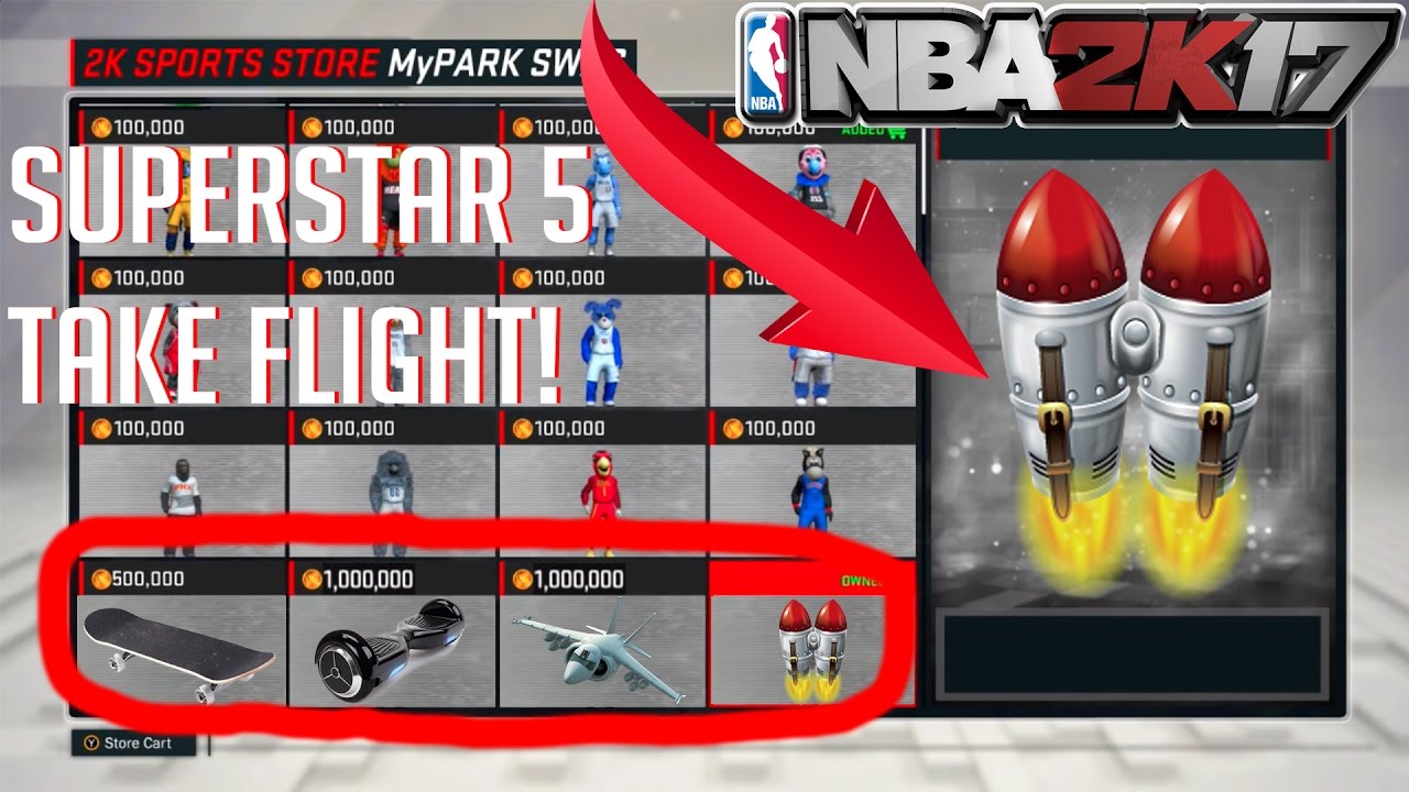 NBA 2K17 SUPERSTAR 5 TAKE FLIGHT!! JET PACK + HOVERBOARDS, Superstar 5  Rewards!! | PeterMc - YouTube