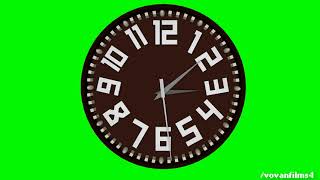 Советские часы циферблат анимация Хромакей Зелёный фон (час 15:10:00)