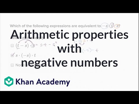 Arithmetic properties with negative numbers | 7th grade | Khan Academy