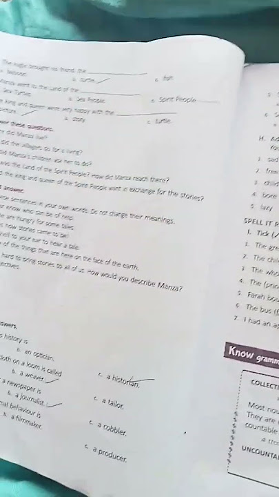 Class-5th English Lesson-2 Mother tell us a story book fill 📃📃