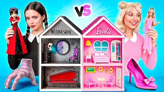 We Build Amazing Doll House | Wednesday vs Barbie Challenge by Friendly DO