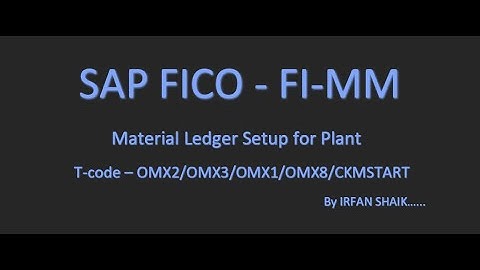 Material Ledger Setup for Plant - Video 11