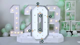3FT Marquee letter light installation/Tutorial (Letter O) #marqueeletters #partydecorations