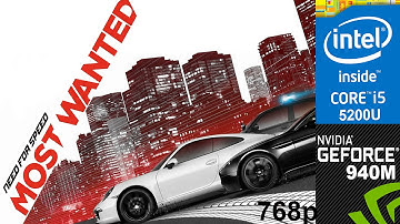 NFS Most Wanted (2012) online on HP 15-ab032TX, Max Setting 768p, Core i5 5200u + Nvidia 940m