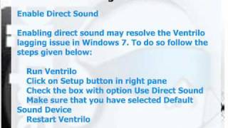 Ventrilo Lag Windows 7
