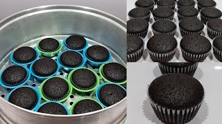 Steamed chocolate cupcake Easy recipe