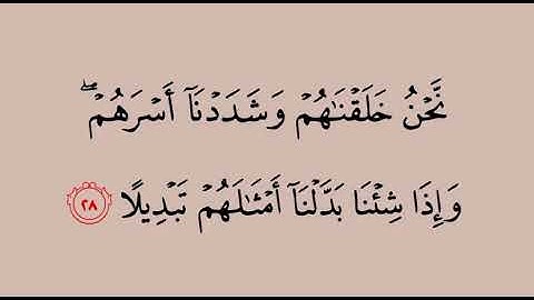 سورة الإنسان من 28 إلى 31