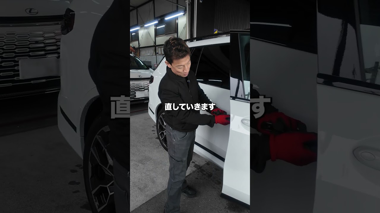 BMW X7ドアのヘコミを塗装しないデントリペアで修理