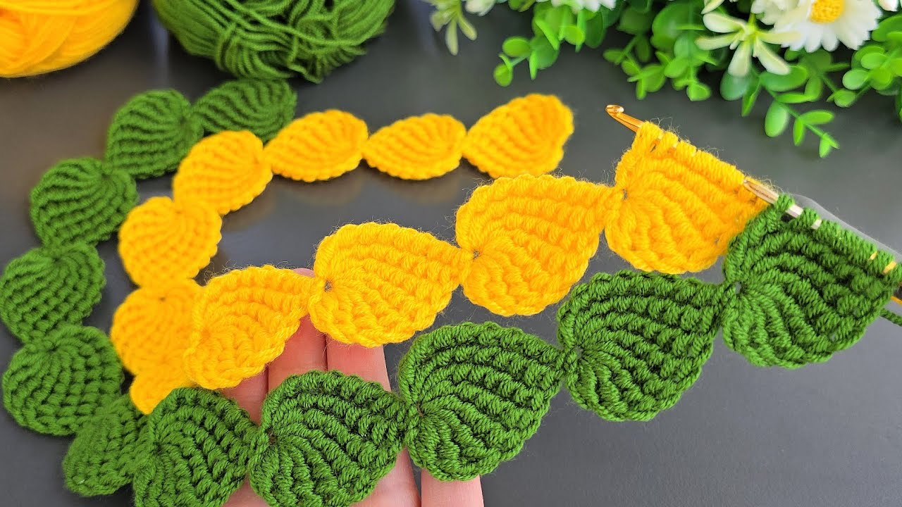 Wow Amazing💯👌Make a Beautiful Leaf Crochet Strap | Hair Band or Bag Handle Idea.