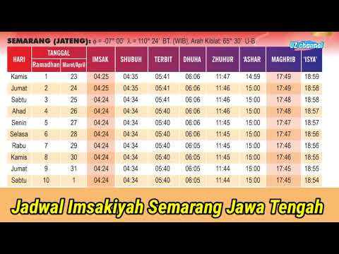 Jadwal Imsakiyah dan Buka Puasa Ramadhan Semarang Jawa Tengah