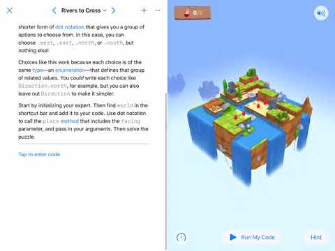 Rivers to Cross - Swift Playgrounds Learn to Code 2 with Explanation