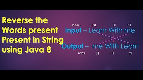 Java Program to Reverse Words In String Using java8