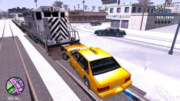 GTA SA Realistic Vehicle Deformation Mod - Winter Crash Testing #13