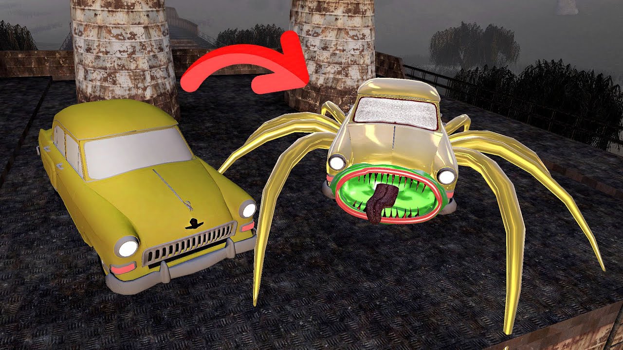 CAR TURN INTO GOLD CAR EATER in garry's mod