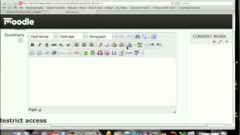 Familiarising yourself with HTML editor on Thornleigh Moodle