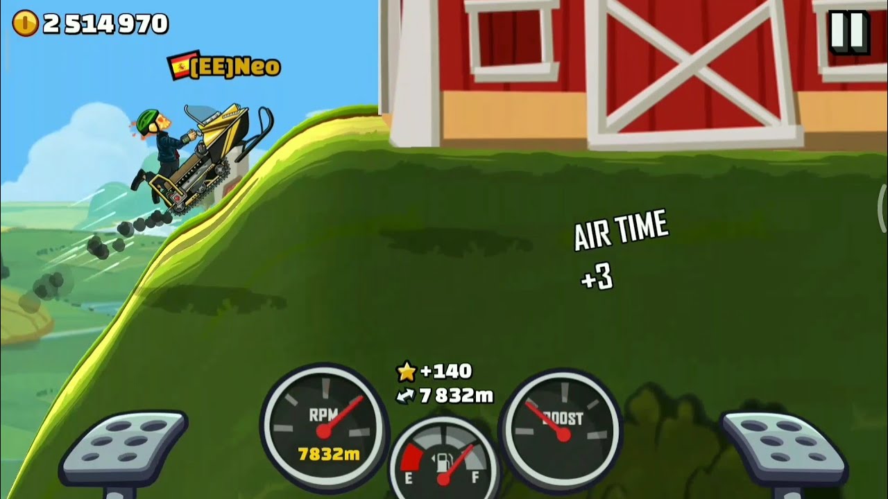 9179m in COUNTRYSIDE with SNOWMOBILE! Hill Climb Racing 2 YouTube