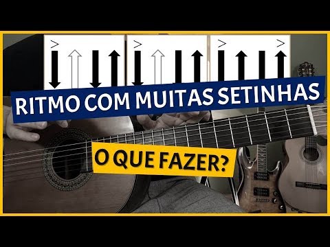 Setas que indicam a batida do ritmo no violão