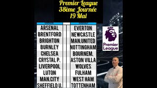 Pronostics Foot Premier League 38ème Journée 19 Mai