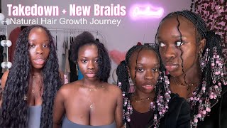 Taking Down My 2 Month Old Knotless Braids + Getting New Ones + Thin Edges Growth Journey | Ore Otun