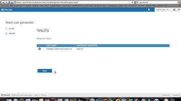 Microsoft Office 365 user password reset via administrator portal (Wave 15)