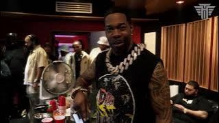 JIM JONES PLAYING GENESIS FOR BUSTA RHYMES FRENCH MONTANA IN STUDIO PLAYING  ON THE CHURCH STEPS