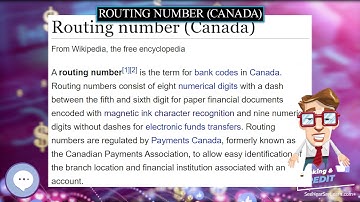 Routing number Canada 💲 BANKING & CREDIT TERMS 💲
