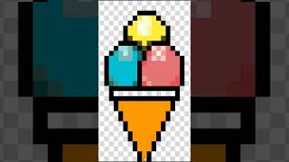 Como dibujar un helado en Pixel Art | #Shorts