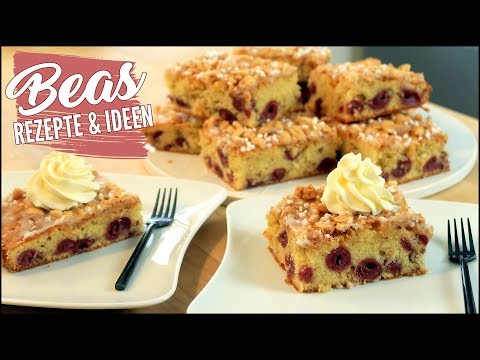 Saftiger Blechkuchen Mit Erdnüssen Und Kirschen Rezept | Schnell Kuchen Backen
