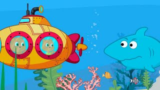 Cats Family in English  Shark vs submarine Cartoon for Kids