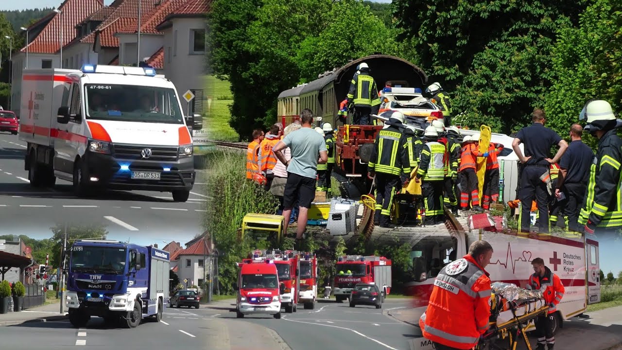 [Schweres Zugunglück] Einsatz in Bad Iburg von Feuerwehr und Rettungsdienst/ Katastrophenschutzübung