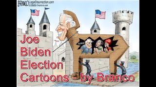 Joe Biden Political Cartoons by Branco for the US 2020 Election, Lampooning Democrats, RINOs, Media