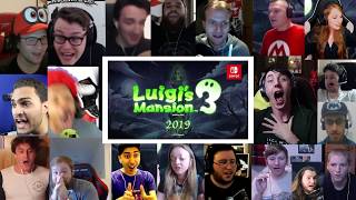 Live Reaction: Luigi's Mansion 3 Reveal for Nintendo Switch | 20+ Youtubers Synched Compilation