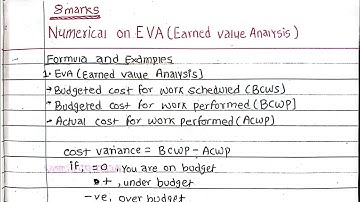 Unit:4 | Construction project planning & scheduling | Numerical of Earned Value Analysis | TU,PU,KU