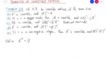 Properties of Invertible Matrices