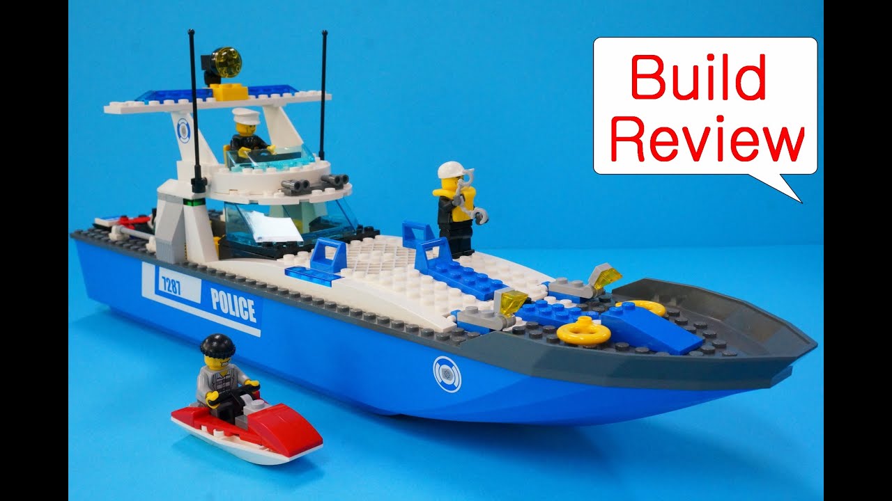 lego police 7287 police boat - stop-motion build - youtube