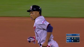 MIN@KC: Escobar, Rosario score on an error