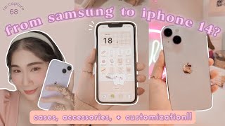 ☁️ iphone 14 purple 512gb 💜 aesthetic unboxing, ios 16 setup, widgets, accessories, + camera test! ✨