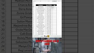 How to calculate age in excel#agecalculate#excel#tipsandtricks #study#viral