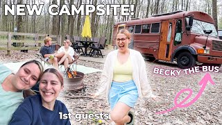 living in a bus: Having Friends & Family to the Campsite for the First Time!