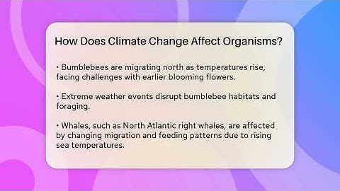 How Does Climate Change Affect Organisms? - Ecosystem Essentials