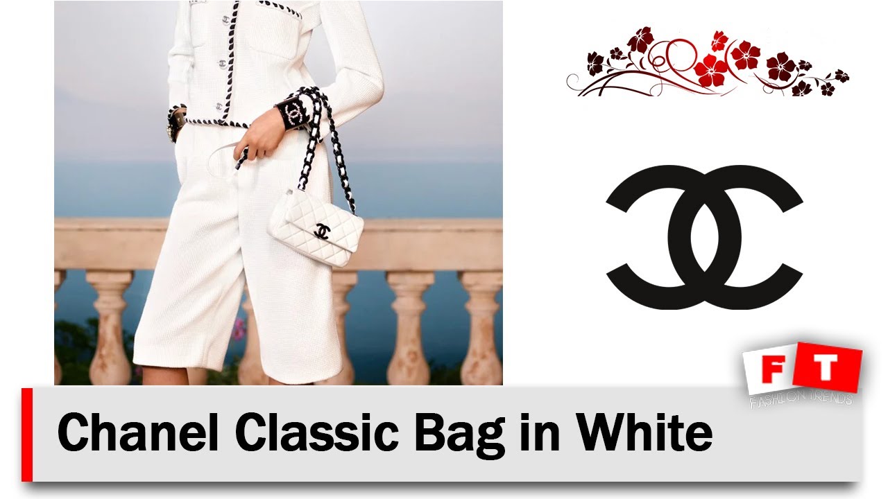 Chanel Classic Bag In White And Black Hardware