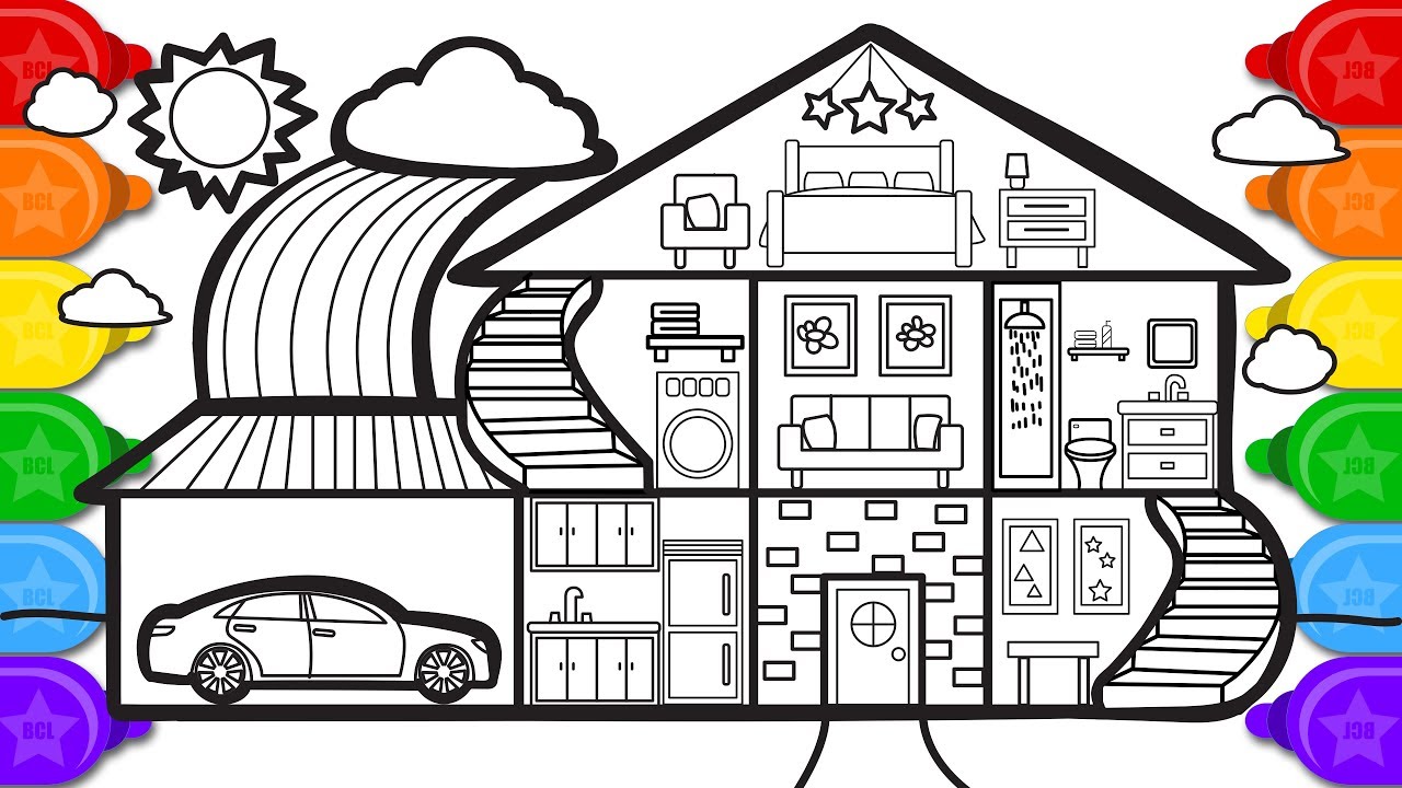 Car Garage Coloring Page - 257+ SVG Design FIle