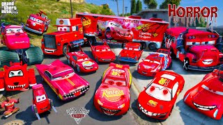 GTA 5 - Stealing HORROR MCQUEEN CARS with Franklin! (Real Life Cars #125)