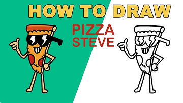 How To Draw Pizza Steve | Step-By-Step Drawing Tutorial