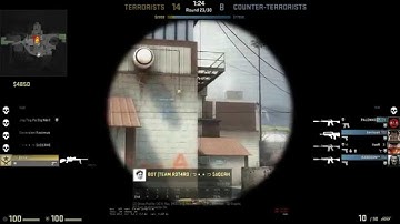 CSGO Jumping Scout wallbang double kill!