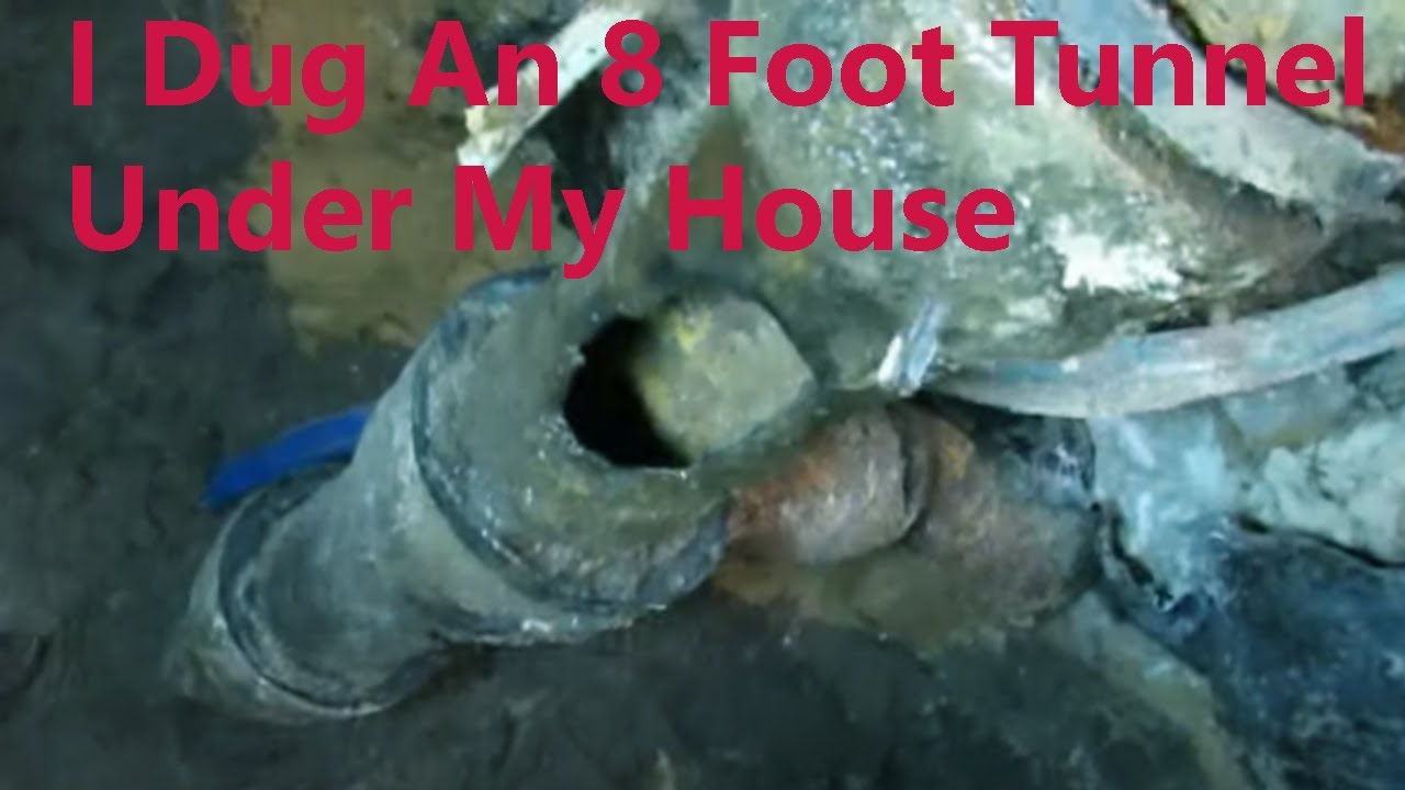 tunneling คือ New Plumbing Repair - DIY Tunneling Under a Slab Foundation