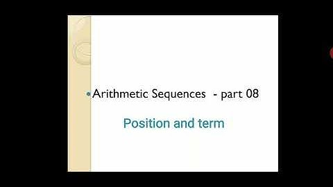 Sslc Maths |  Arithmetic Sequence part - 08 | position and term