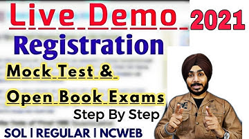 DU-SOL Open Book Exams Registration Live DEMO 2021 | SOL | REGULAR | NCWEB | Jasmeet Classes