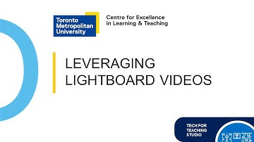 Tech for Teaching Studio: Leveraging Lightboard Videos