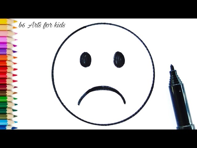 How to draw sad face / LetsDrawIt